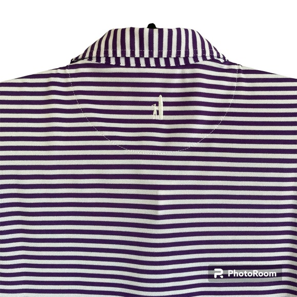 Johnnie O Polo Size M Set Of 2 Heather Blue & Purple White Stripe Nice - Picture 10 of 13